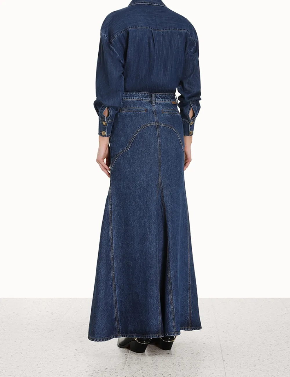 ZIMMERMANN Luminosity Denim Maxi Skirt-Women In Denim