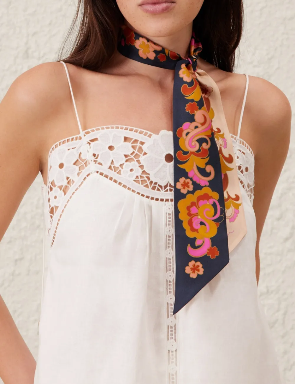 ZIMMERMANN Printed Silk Ribbon Scarf-Women Scarves