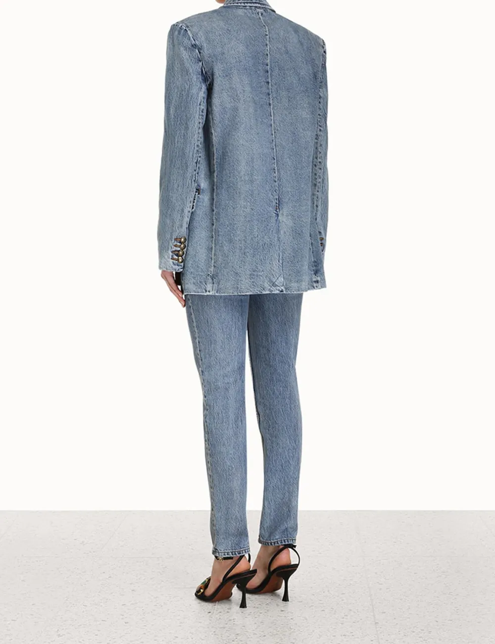 ZIMMERMANN Luminosity Denim Blazer-Women Form & Light