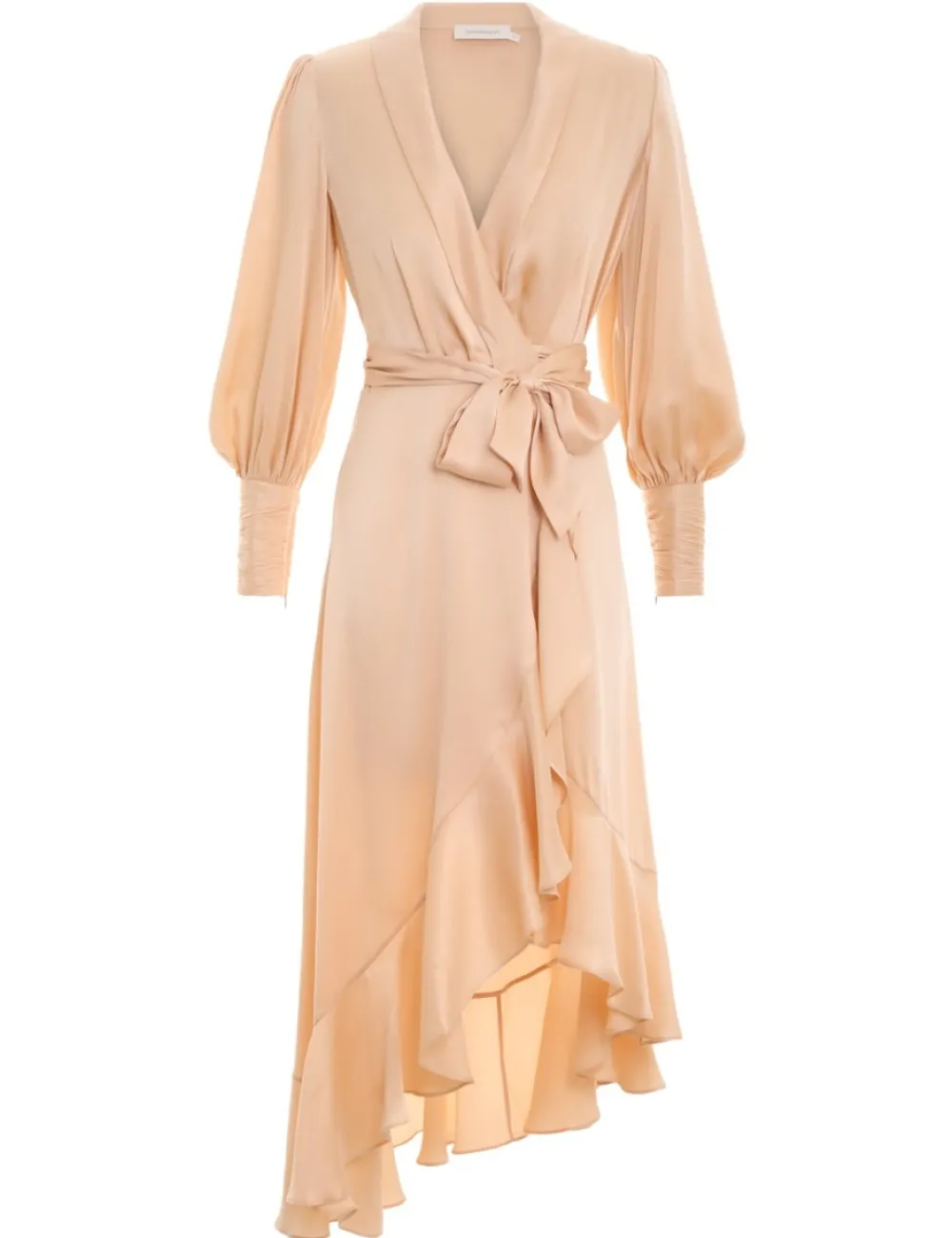 ZIMMERMANN Silk Wrap Midi Dress-Women Clothing