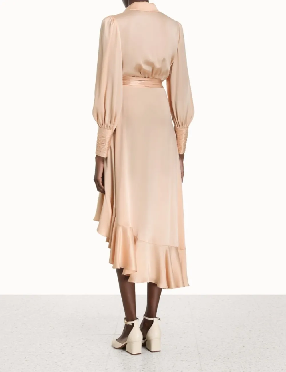 ZIMMERMANN Silk Wrap Midi Dress-Women Clothing