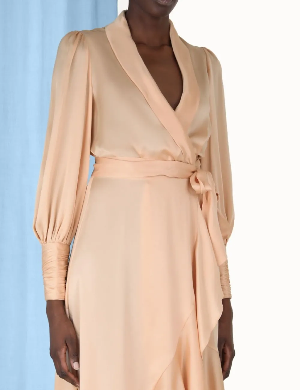 ZIMMERMANN Silk Wrap Midi Dress-Women Dresses