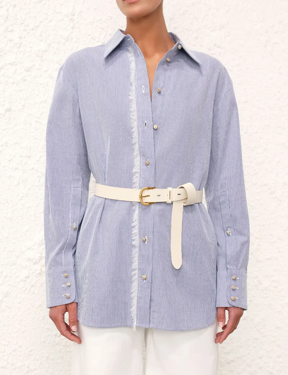 ZIMMERMANN Twisted Buckle Leather Belt 30-Women Belts