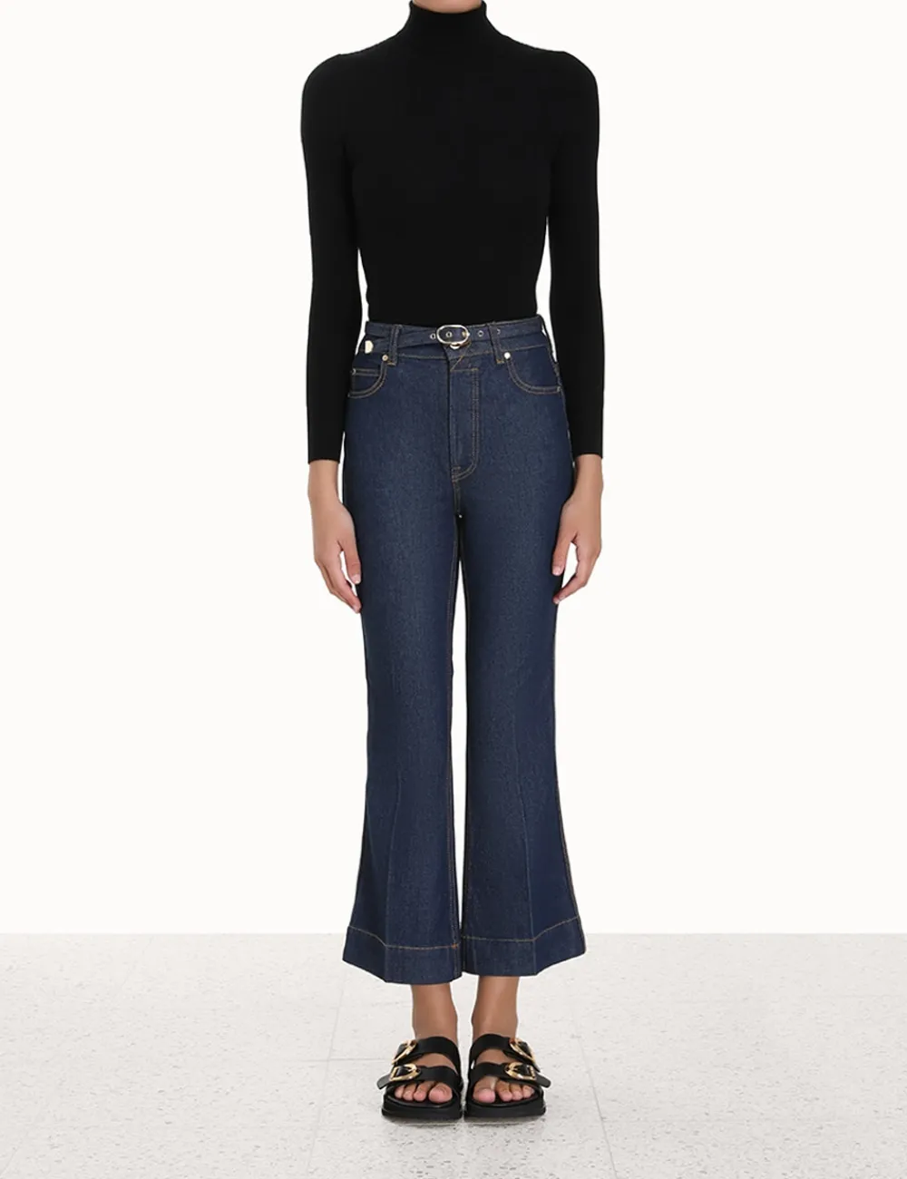 ZIMMERMANN Cropped Flare Jean-Women Shorts & Pants