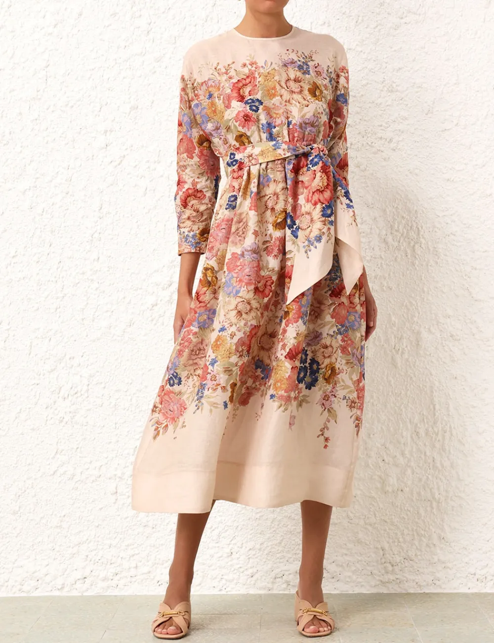 ZIMMERMANN August Tie Waist Midi Dress-Women Dresses & Coverups