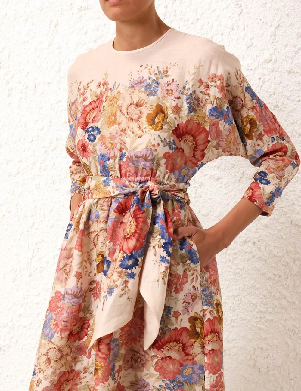 ZIMMERMANN August Tie Waist Midi Dress-Women Dresses & Coverups