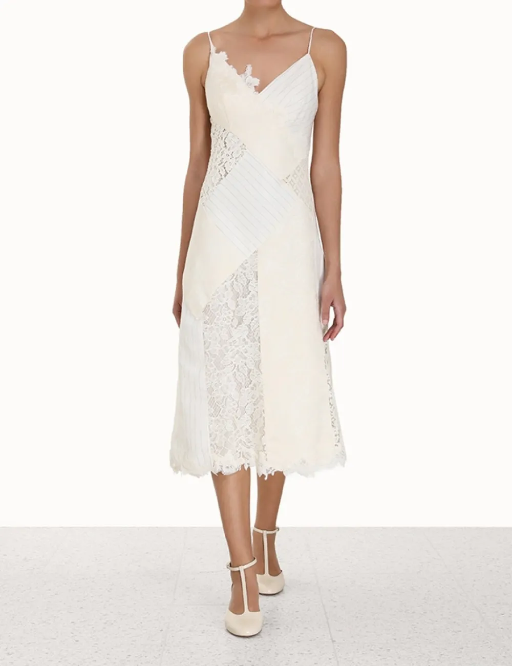 ZIMMERMANN Luminosity Patch Lace Dress-Women Clothing