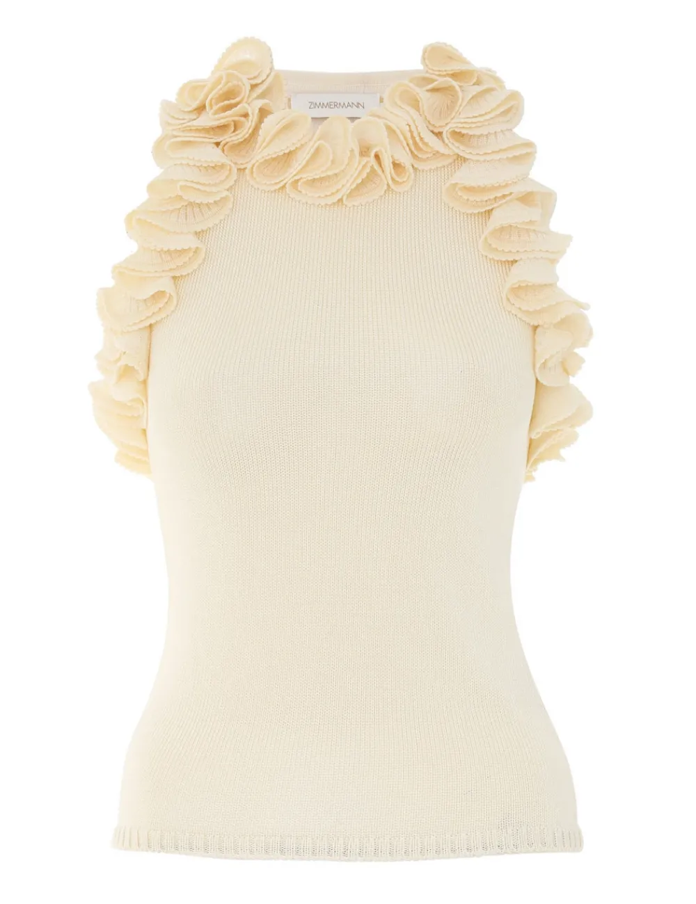 ZIMMERMANN Matchmaker Ruffle Neck Top-Women Clothing