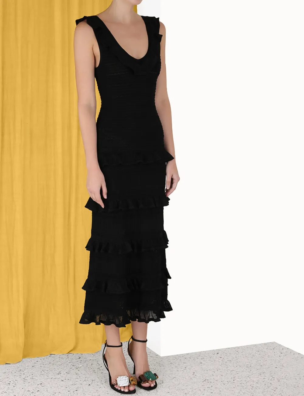 ZIMMERMANN Luminosity Ruffle Tank Dress-Women Dresses