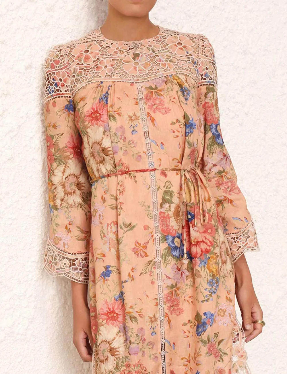 ZIMMERMANN August Broderie Midi Dress-Women Clothing