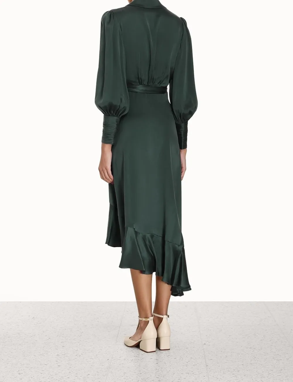 ZIMMERMANN Silk Wrap Midi Dress-Women Clothing