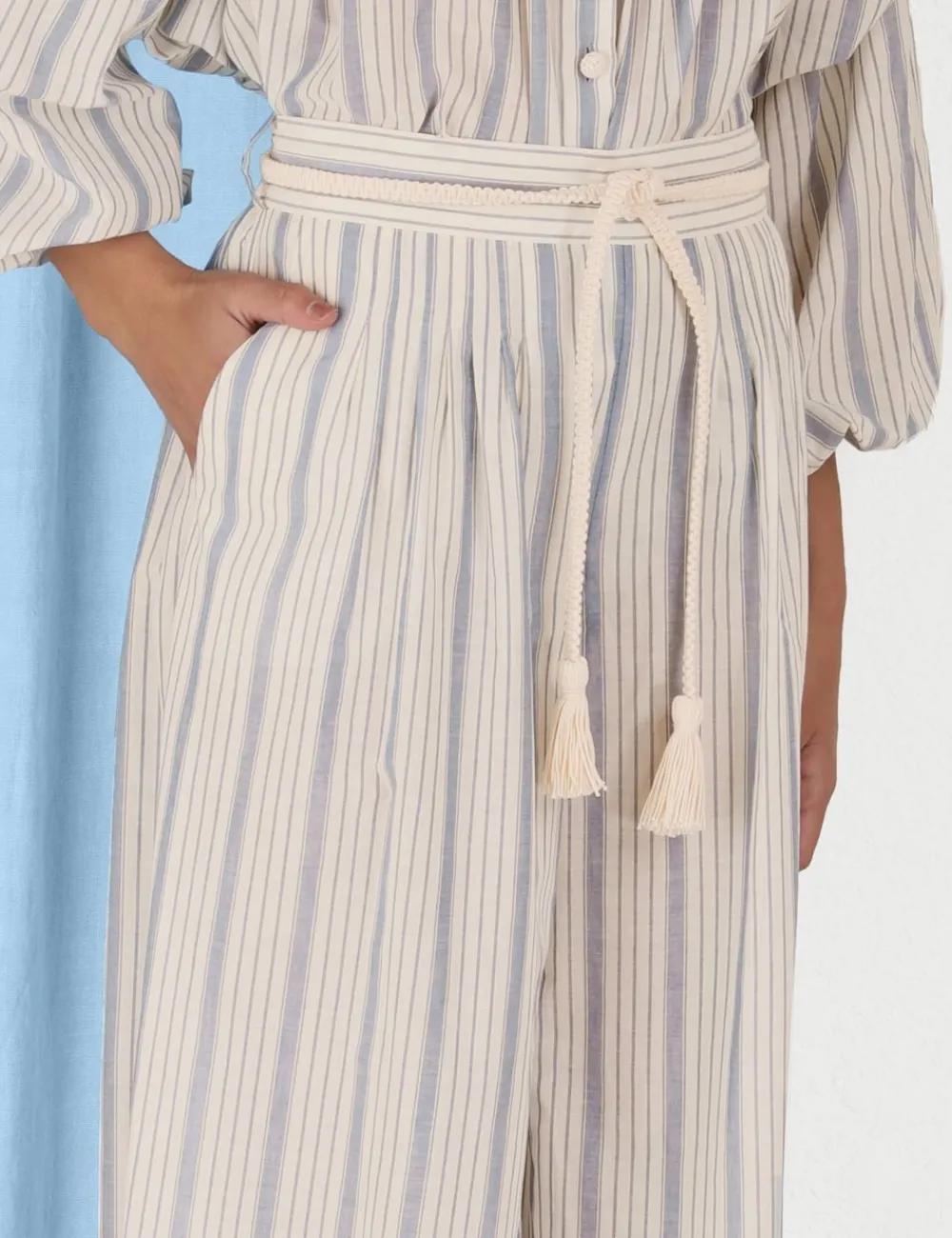 ZIMMERMANN Chintz Striped Relaxed Pant-Women Clothing