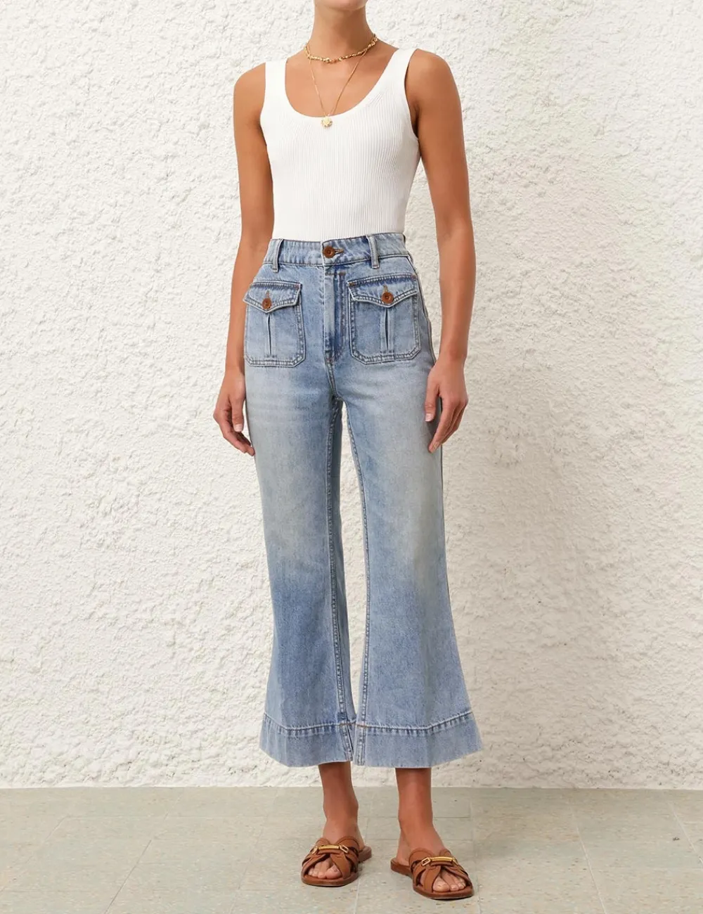 ZIMMERMANN Alight Cropped Flare Jean-Women Denim