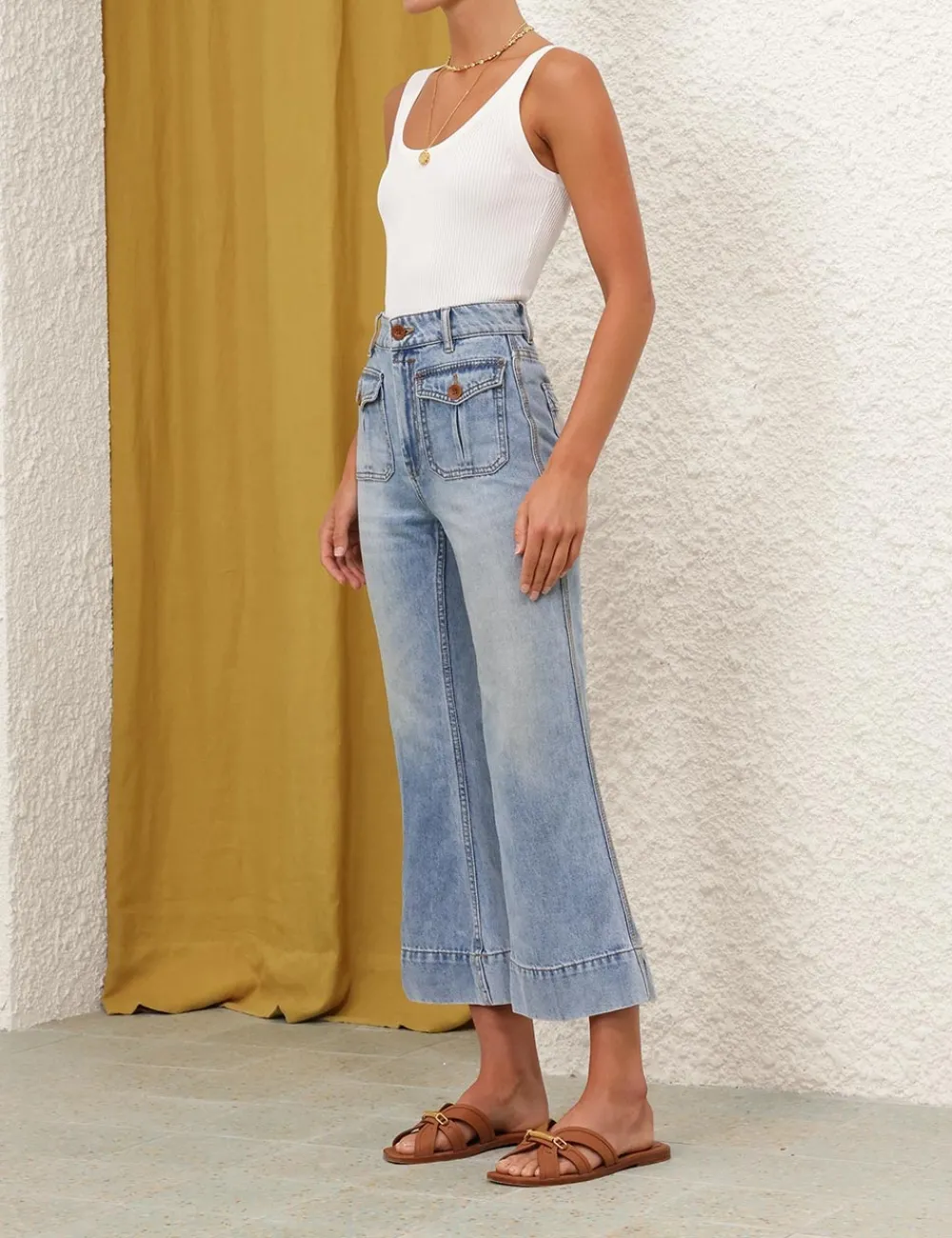 ZIMMERMANN Alight Cropped Flare Jean-Women Denim