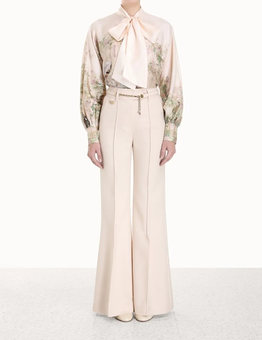 ZIMMERMANN Lyrical Neck Tie Blouse-Women Tops