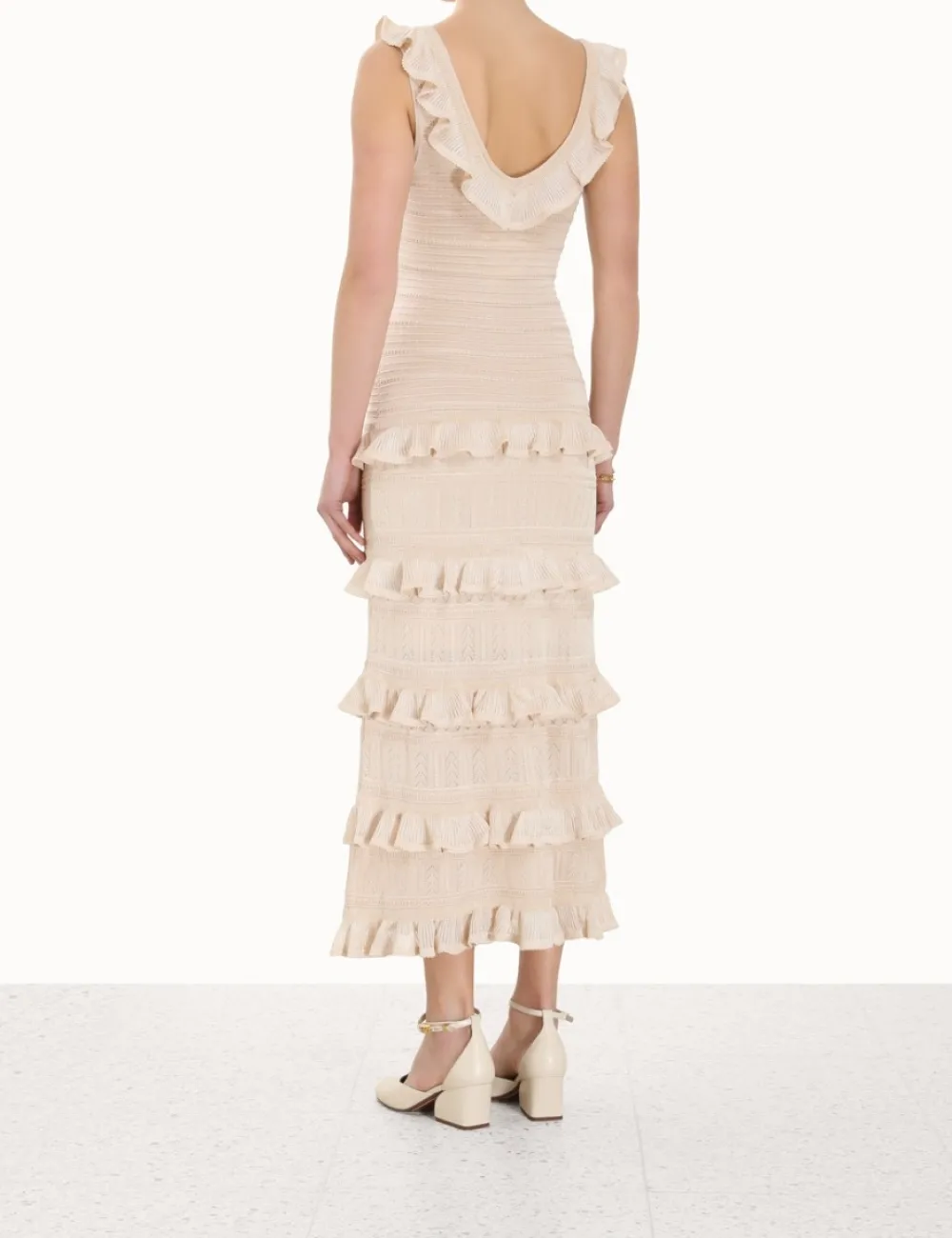 ZIMMERMANN Luminosity Ruffle Tank Dress-Women Knitwear