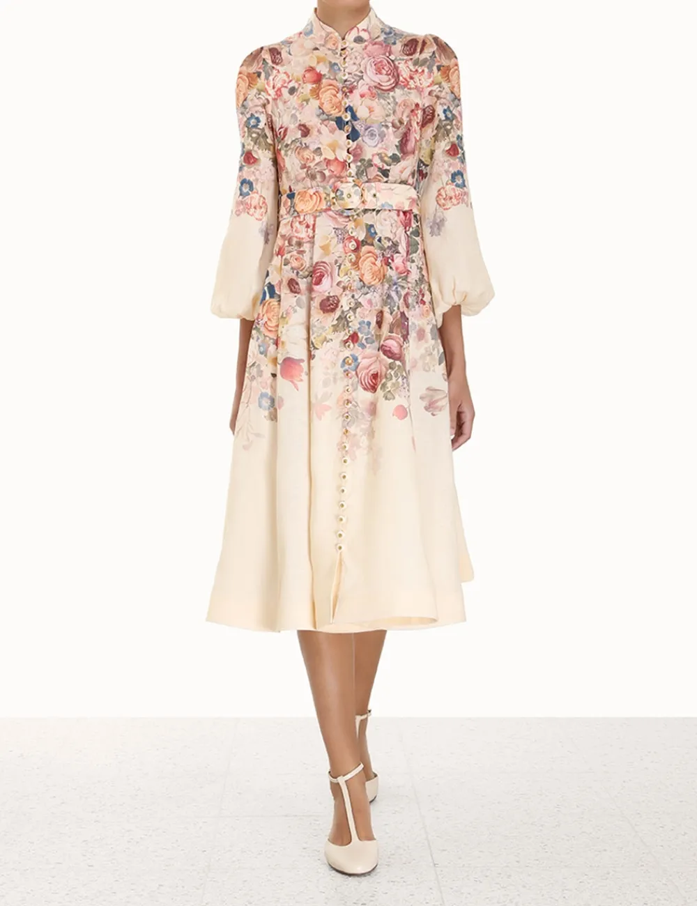 ZIMMERMANN Luminosity Buttoned Midi Dress-Women Dresses