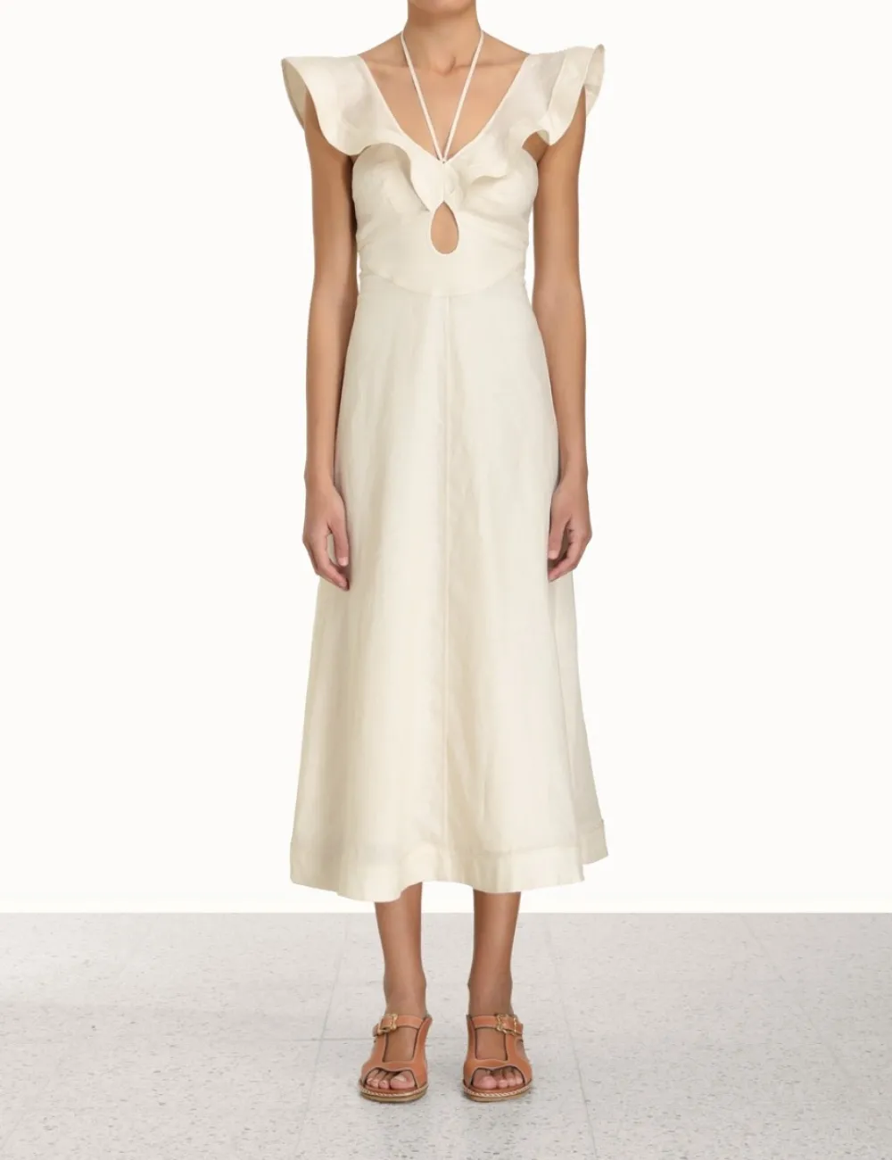 ZIMMERMANN Halcyon Flutter Midi Dress-Women Dresses & Coverups