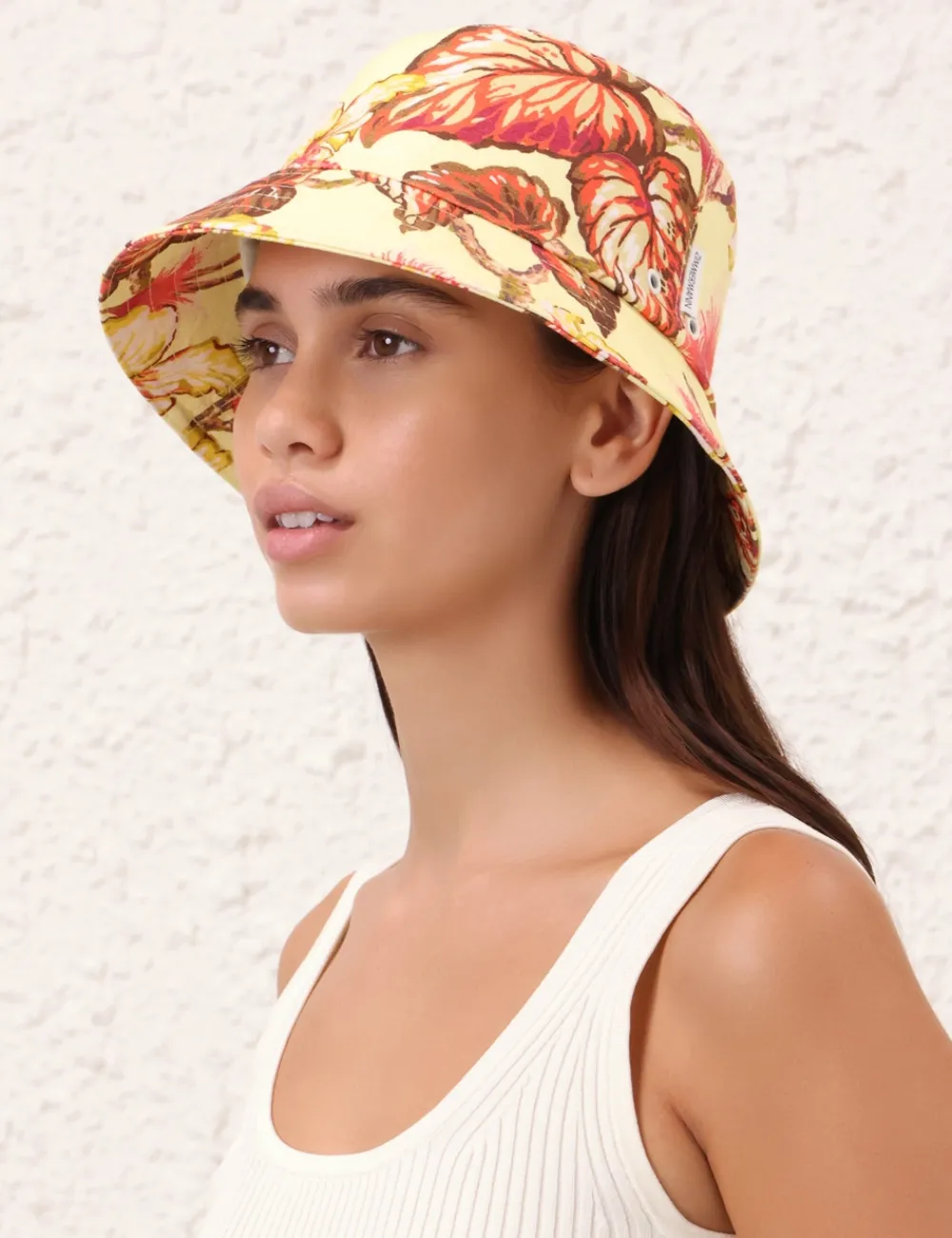 ZIMMERMANN Printed Canvas Bucket Hat-Women Accessories