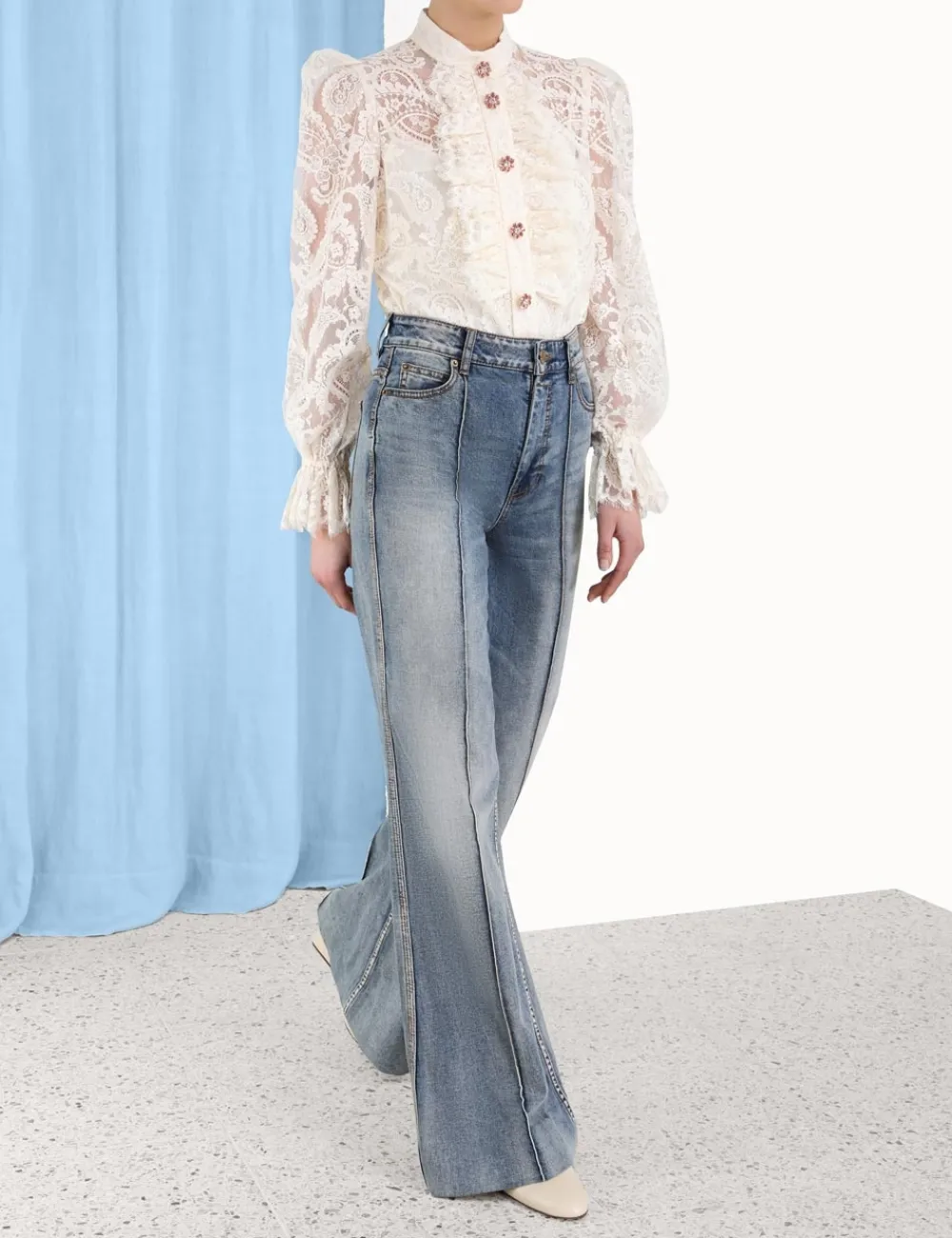 ZIMMERMANN Lyrical Lace Blouse-Women Tops