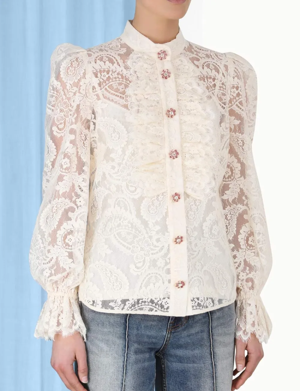 ZIMMERMANN Lyrical Lace Blouse-Women Tops