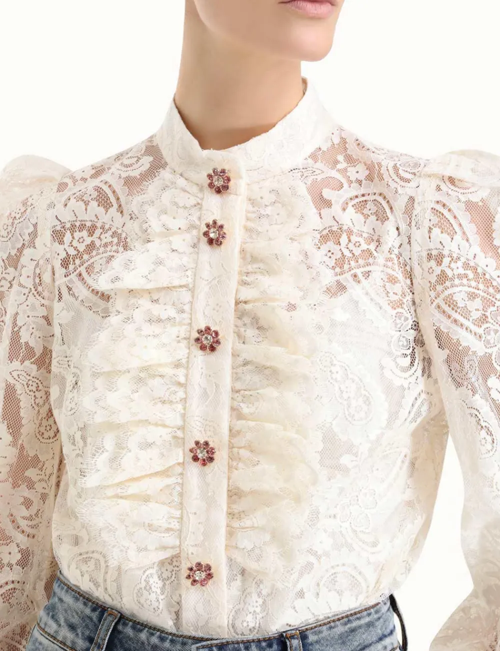 ZIMMERMANN Lyrical Lace Blouse-Women Tops