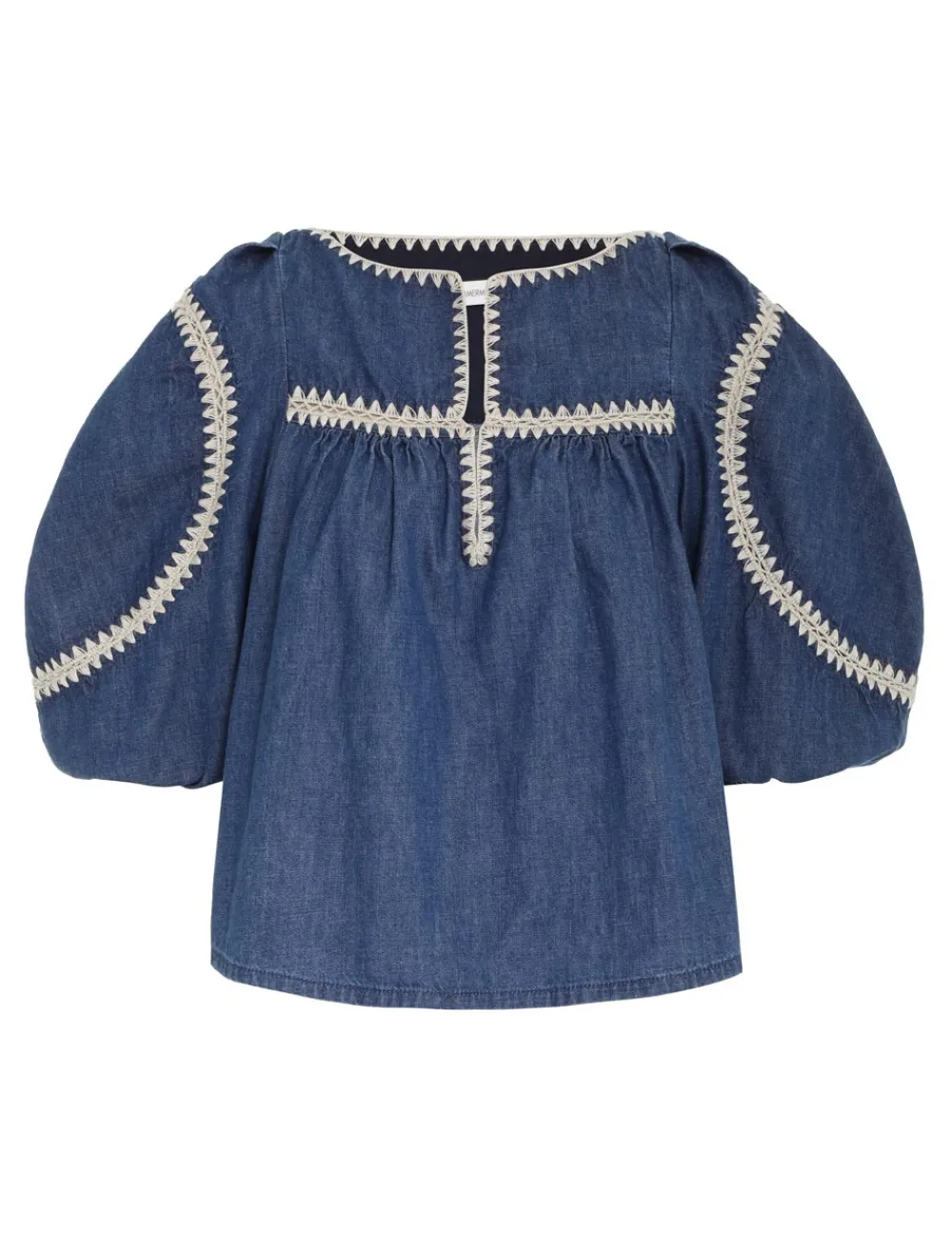ZIMMERMANN Chintz Denim Smock Top-Women Tops
