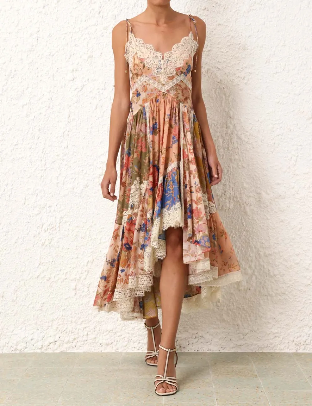 ZIMMERMANN August Asymmetric Slip Dress-Women Dresses & Coverups