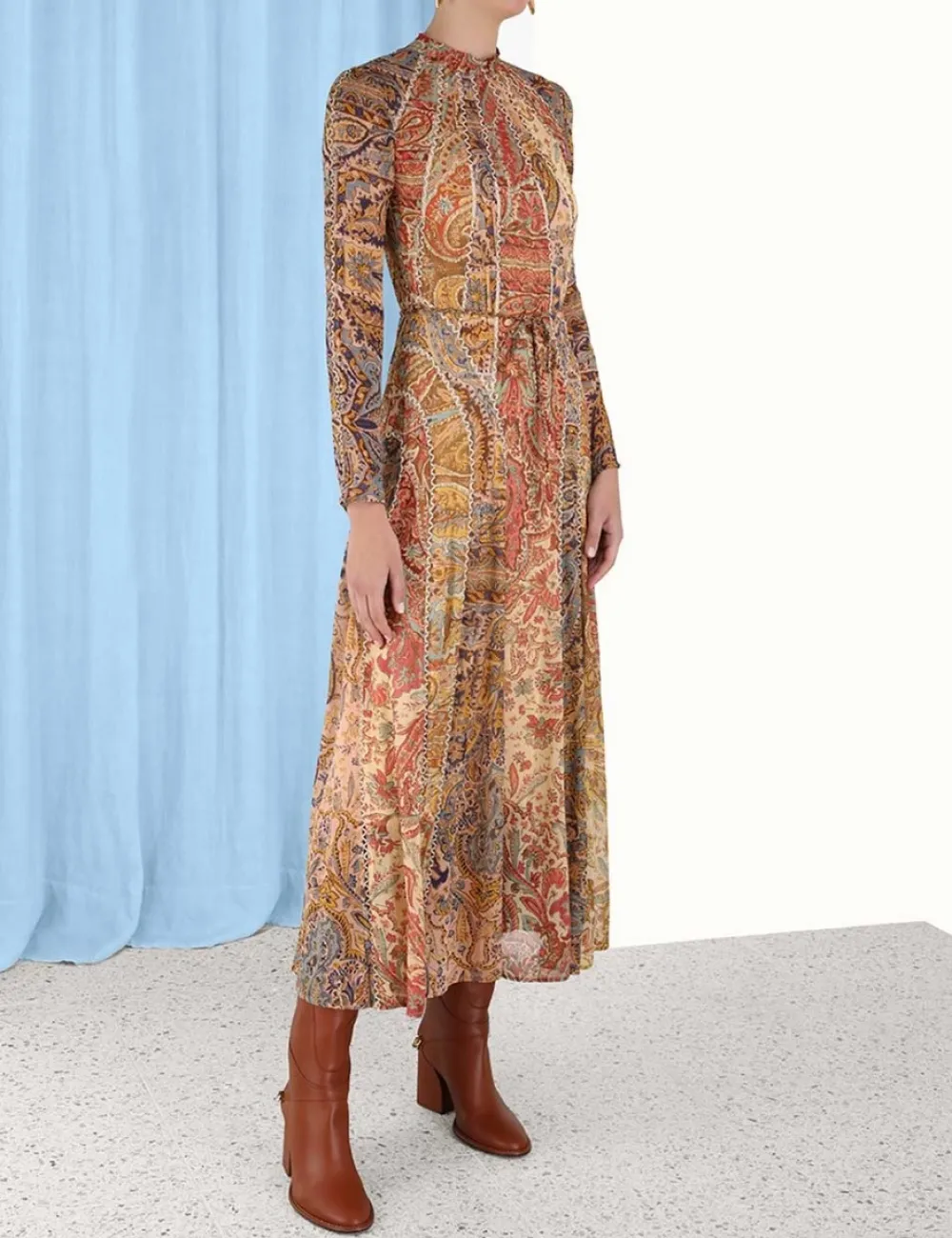 ZIMMERMANN Luminosity Panelled Midi Dress-Women Dresses