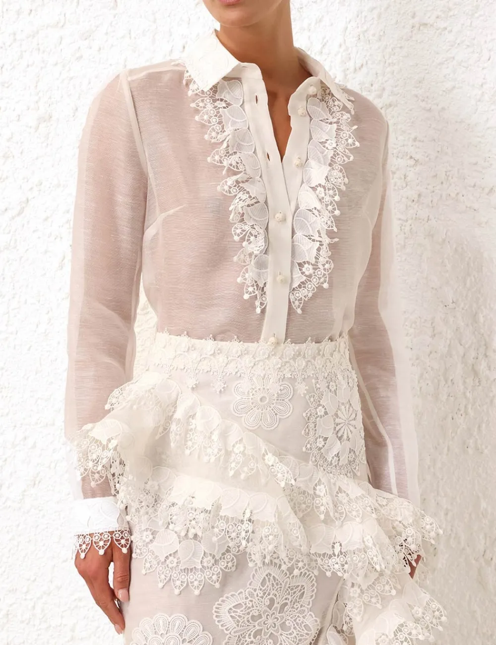 ZIMMERMANN Matchmaker Doily Shirt-Women Tops