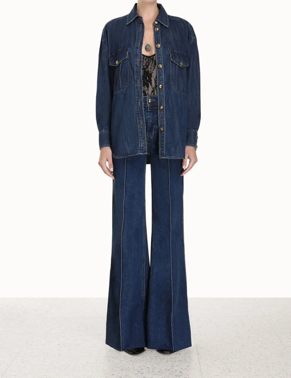 ZIMMERMANN Luminosity Denim Shirt-Women In Denim