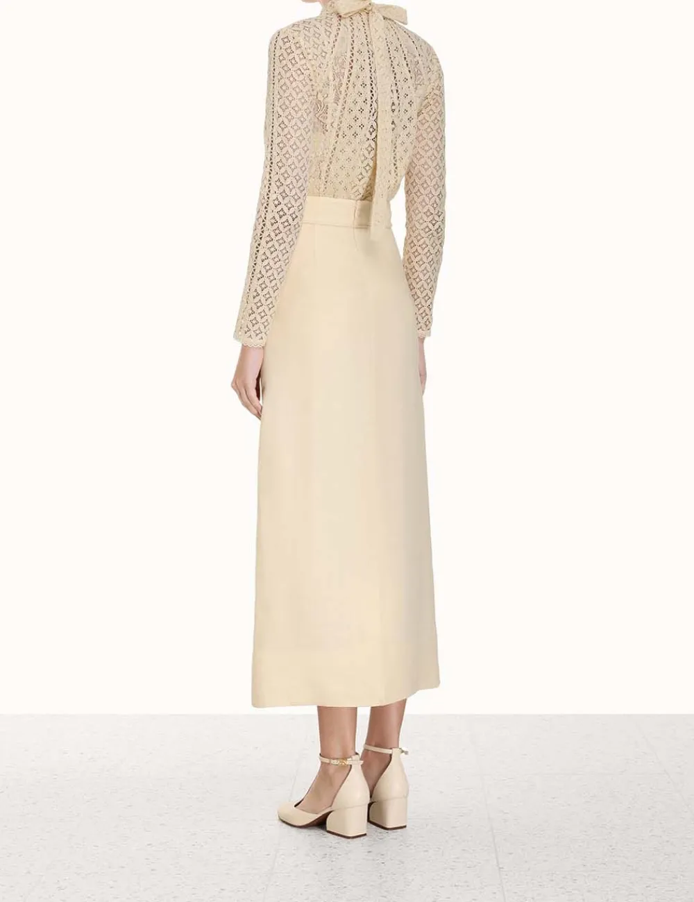 ZIMMERMANN Luminosity Lace Paneled Blouse-Women Clothing