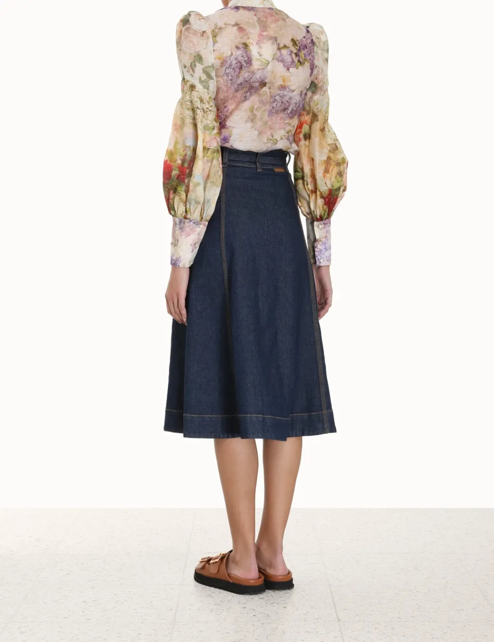 ZIMMERMANN A Line Denim Skirt-Women Skirts