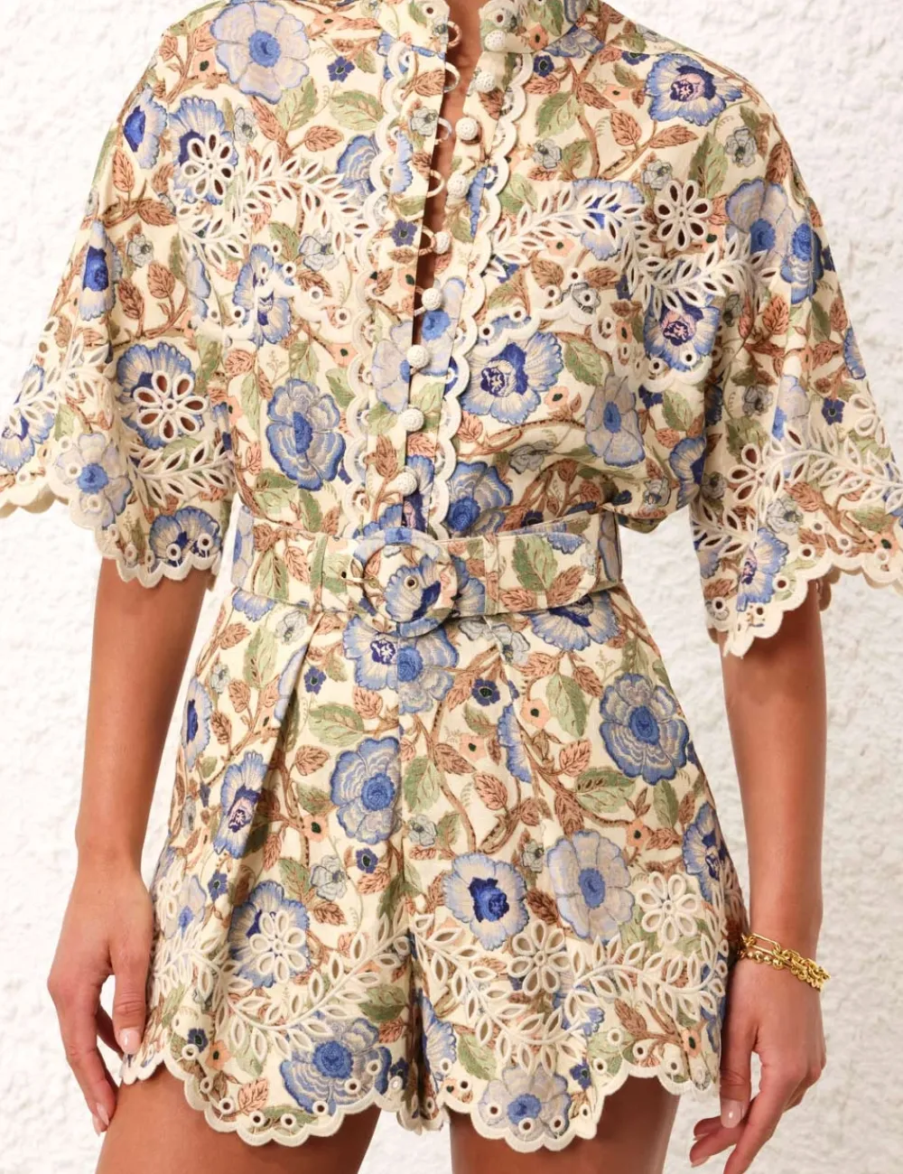 ZIMMERMANN Junie Embroidered Short-Women Shorts & Pants