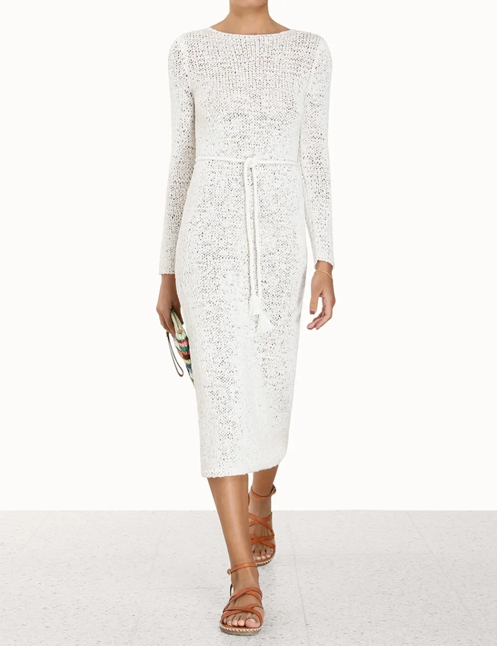 ZIMMERMANN Vacay Ribbon Knit Dress-Women Clothing