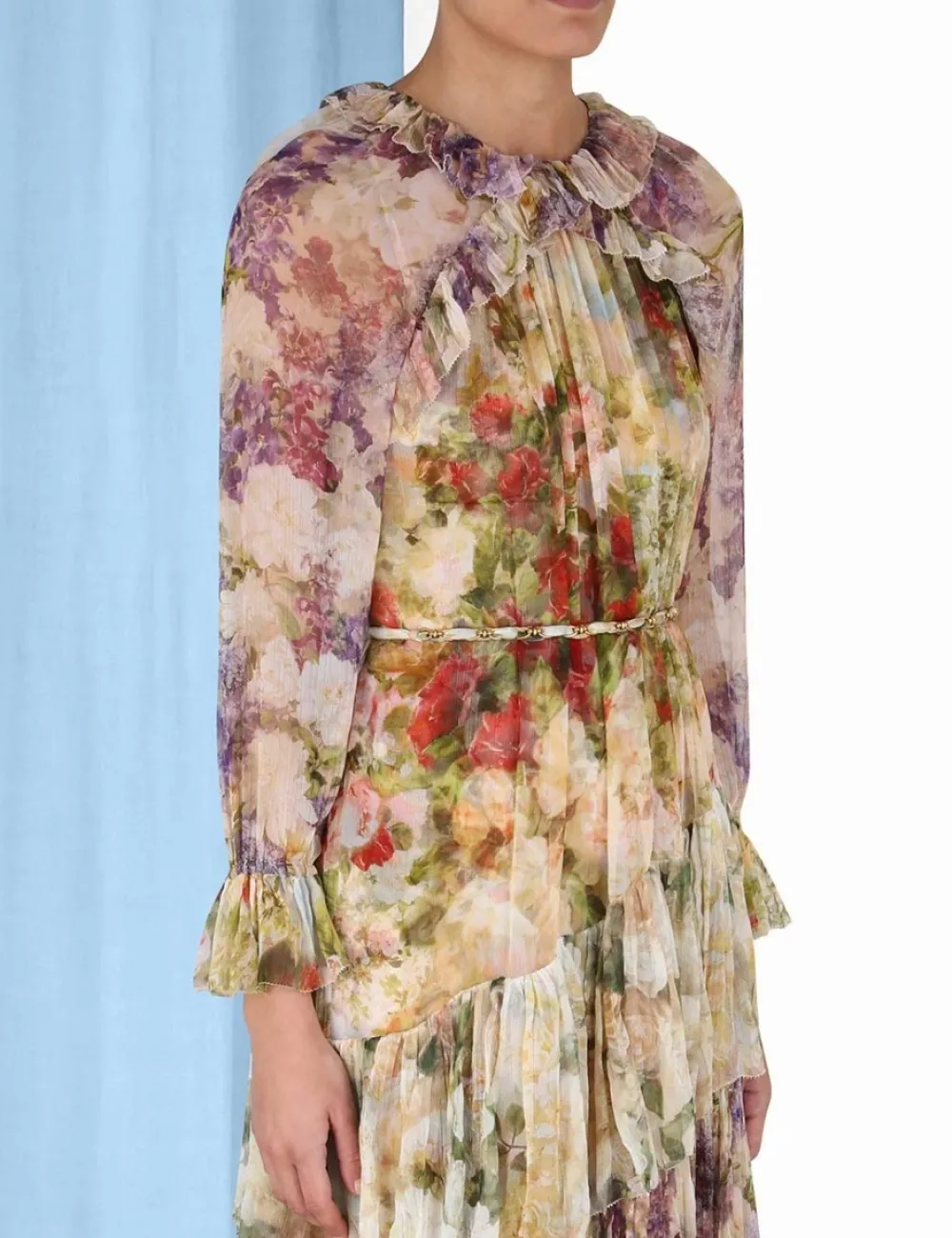 ZIMMERMANN Luminosity Frill Midi Dress-Women Dresses