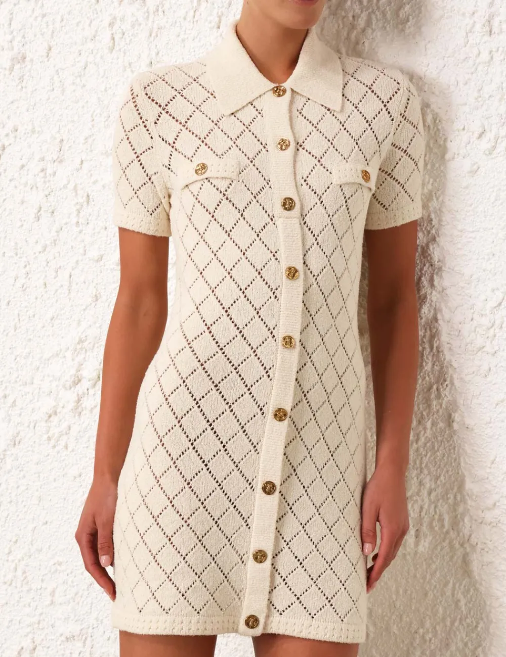 ZIMMERMANN Matchmaker Polo Mini Dress-Women Knitwear