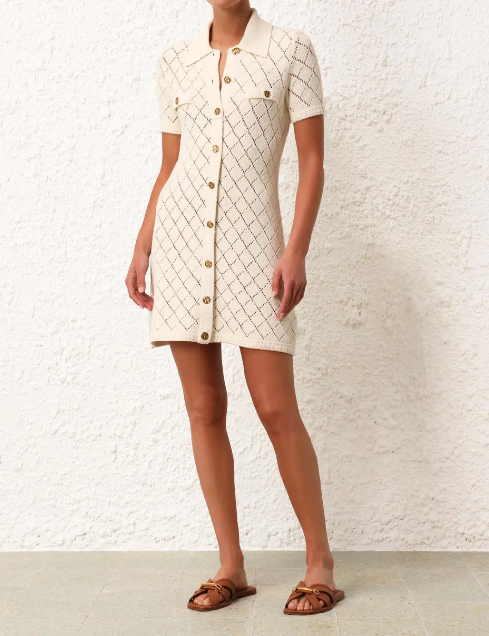 ZIMMERMANN Matchmaker Polo Mini Dress-Women Knitwear