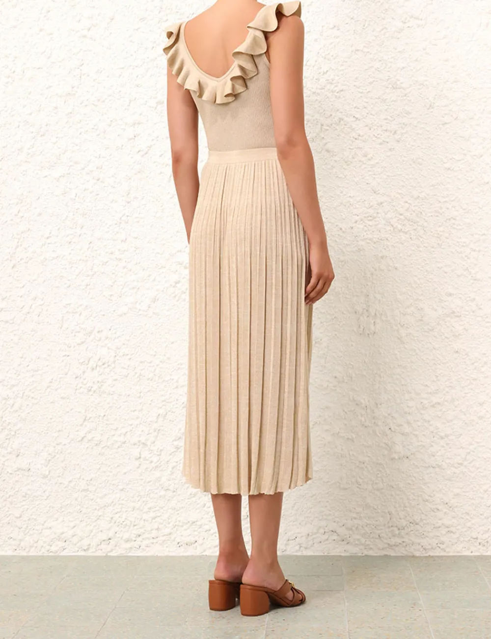 ZIMMERMANN Alight Rib Midi Skirt-Women Clothing