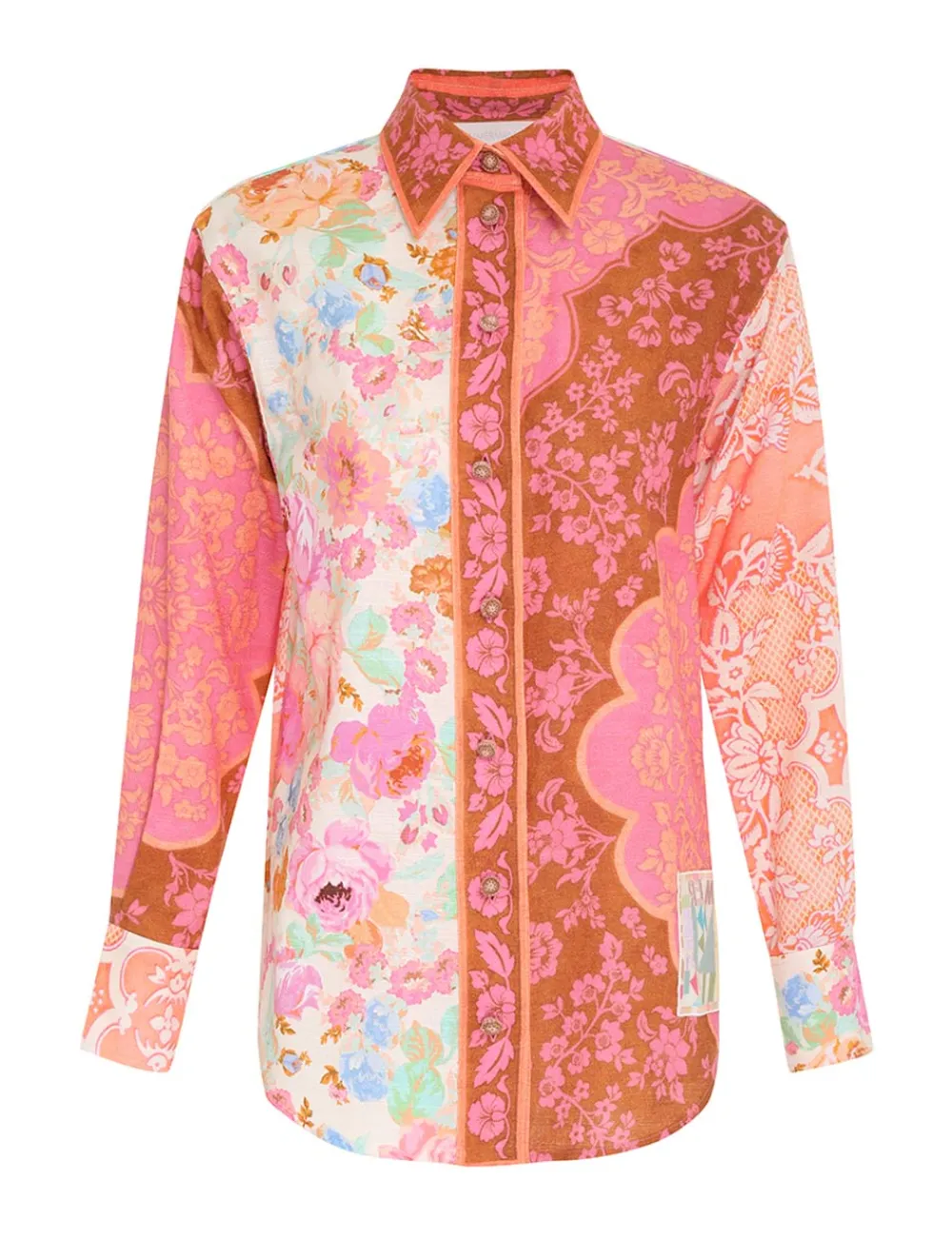 ZIMMERMANN Raie Spliced Body Shirt-Women Clothing