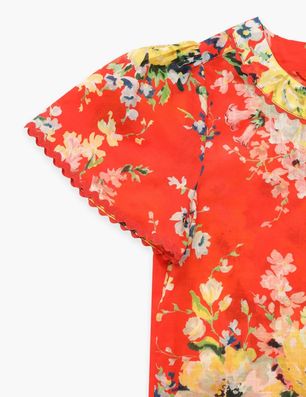 ZIMMERMANN Alight Flutter Sleeve Top-Women Clothing