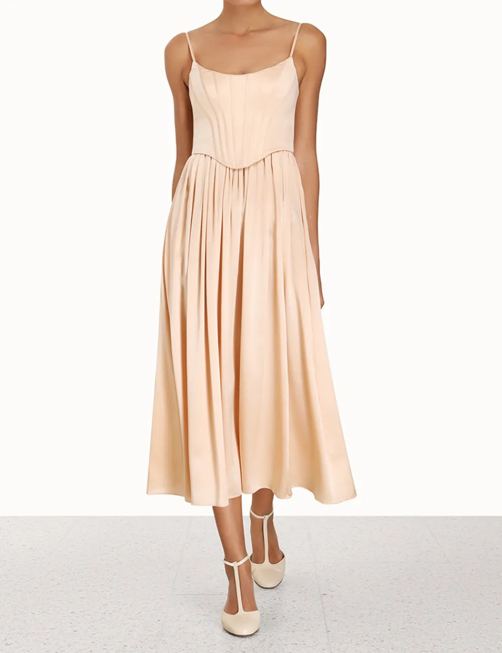 ZIMMERMANN Silk Corset Dress-Women Clothing