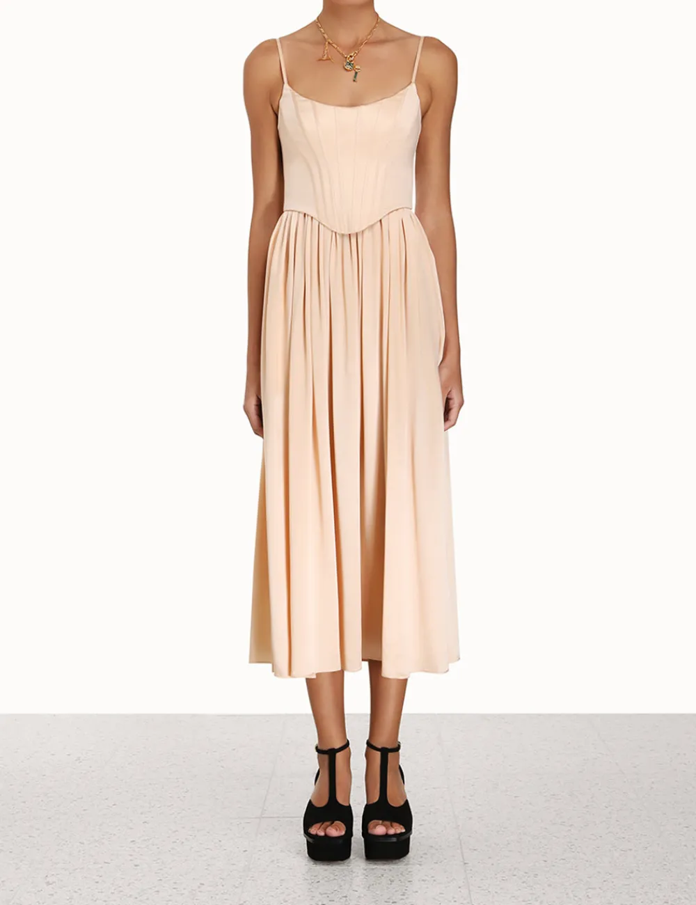 ZIMMERMANN Silk Corset Dress-Women Clothing