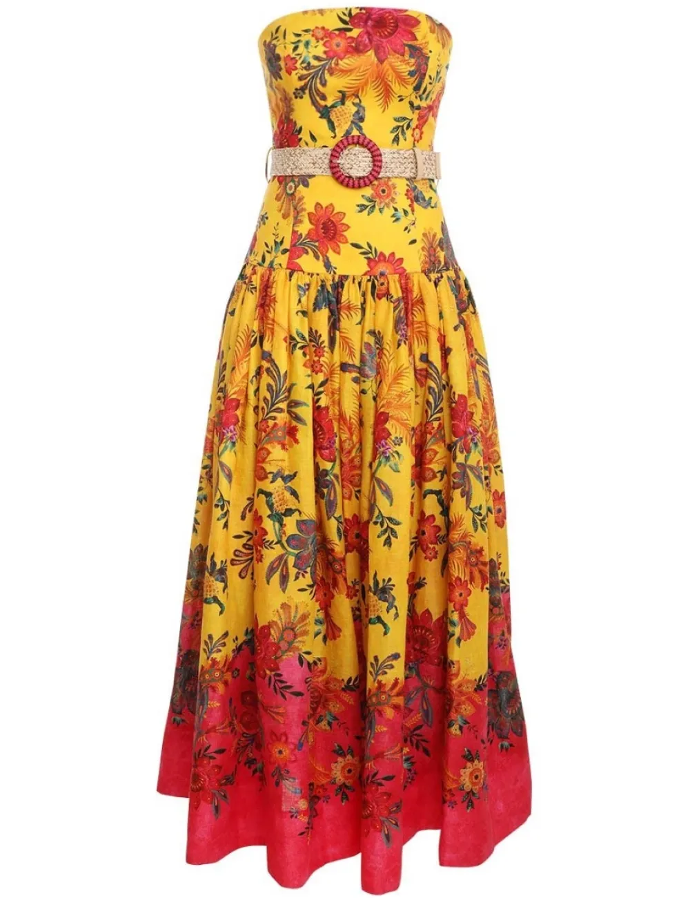 ZIMMERMANN Ginger Strapless Midi Dress-Women Clothing