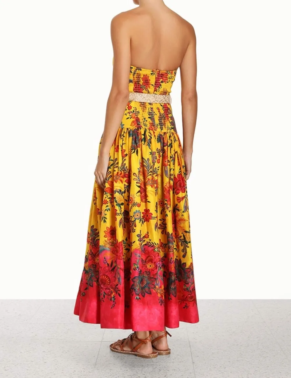 ZIMMERMANN Ginger Strapless Midi Dress-Women Clothing