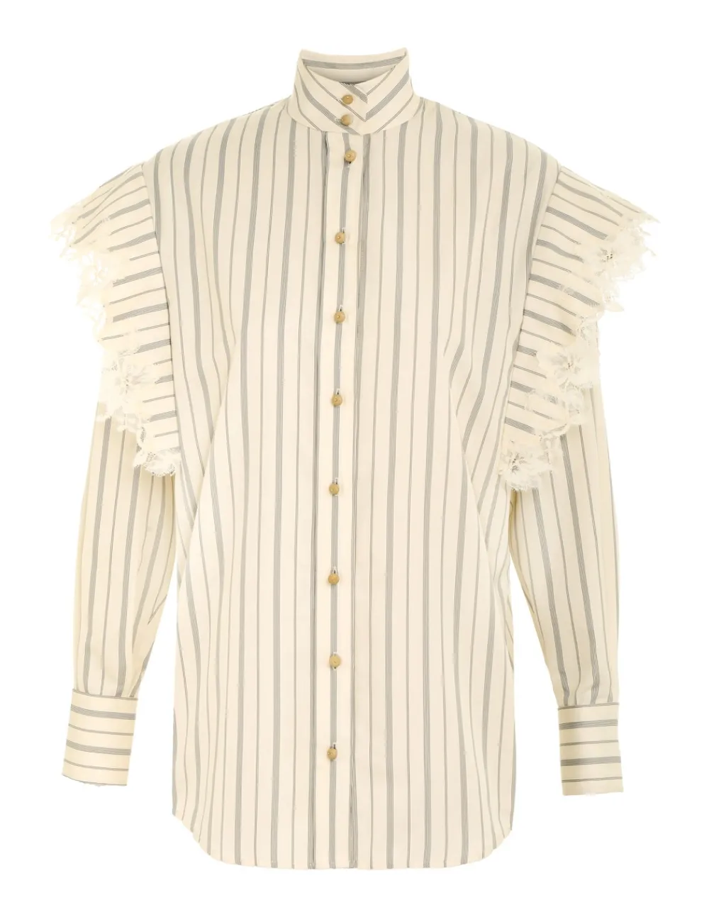 ZIMMERMANN Sensory Lace Stripe Shirt-Women Clothing