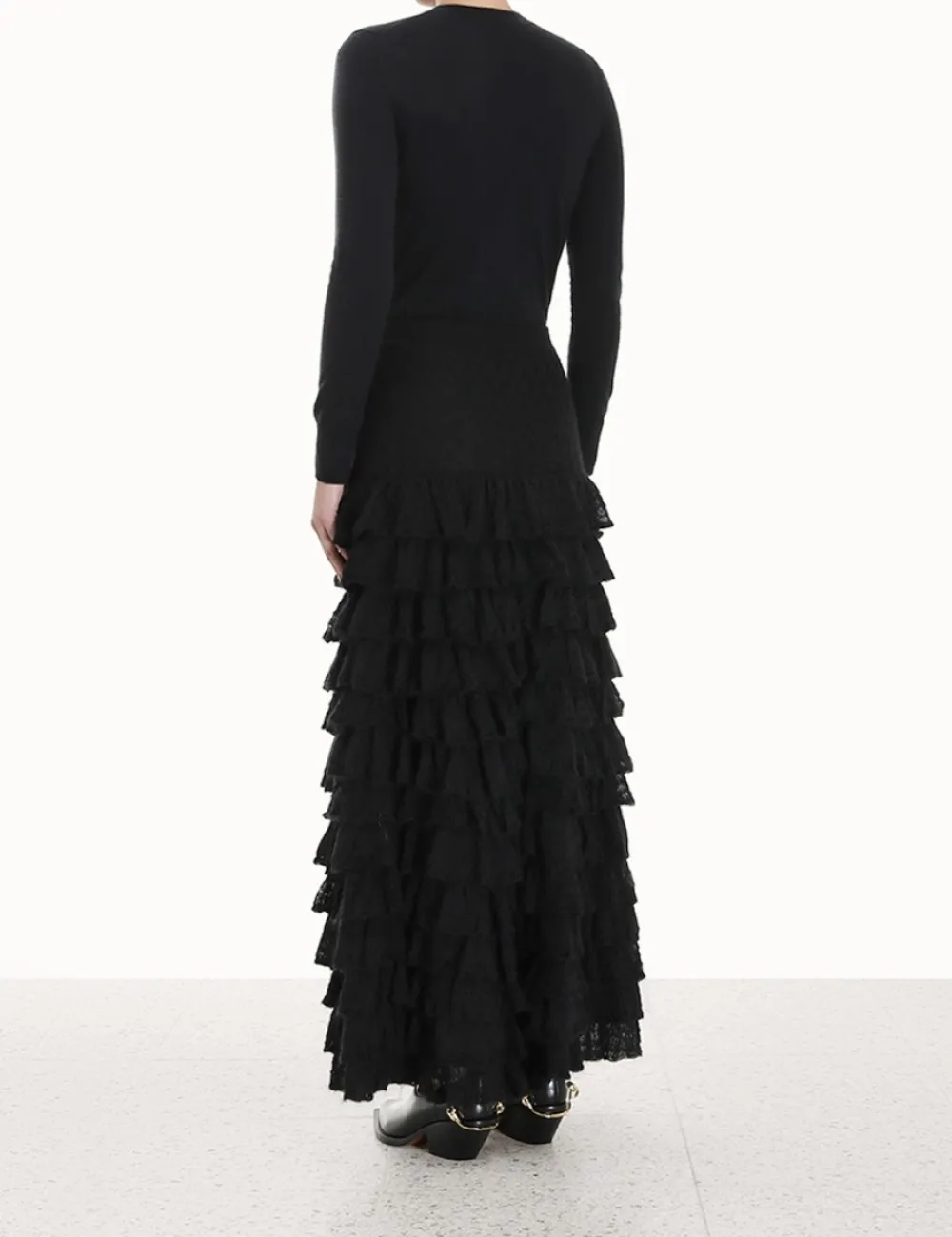 ZIMMERMANN Luminosity Lace Frill Skirt-Women Skirts