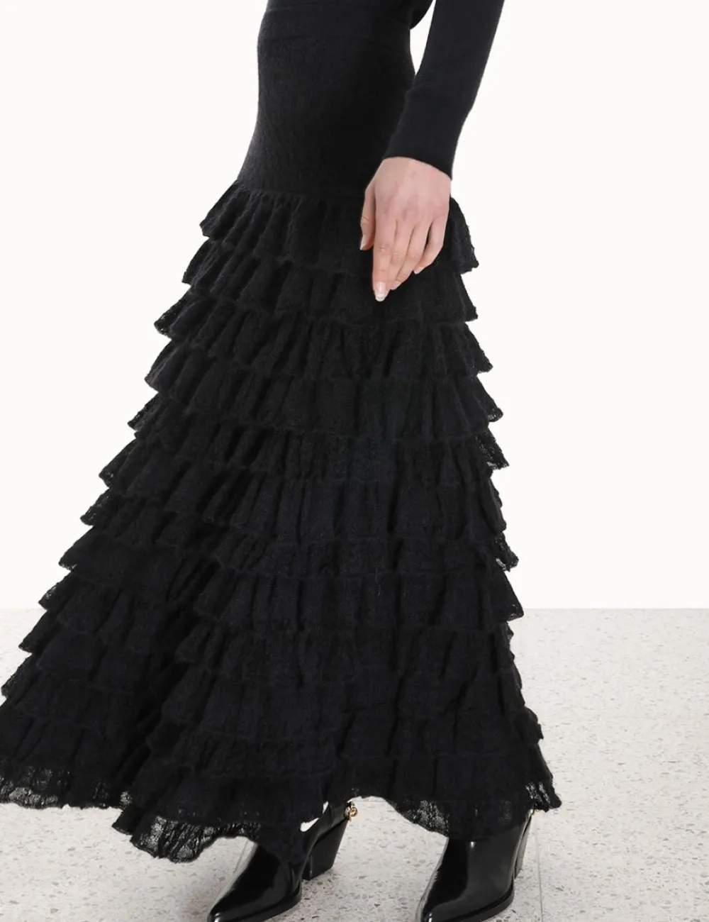 ZIMMERMANN Luminosity Lace Frill Skirt-Women Skirts