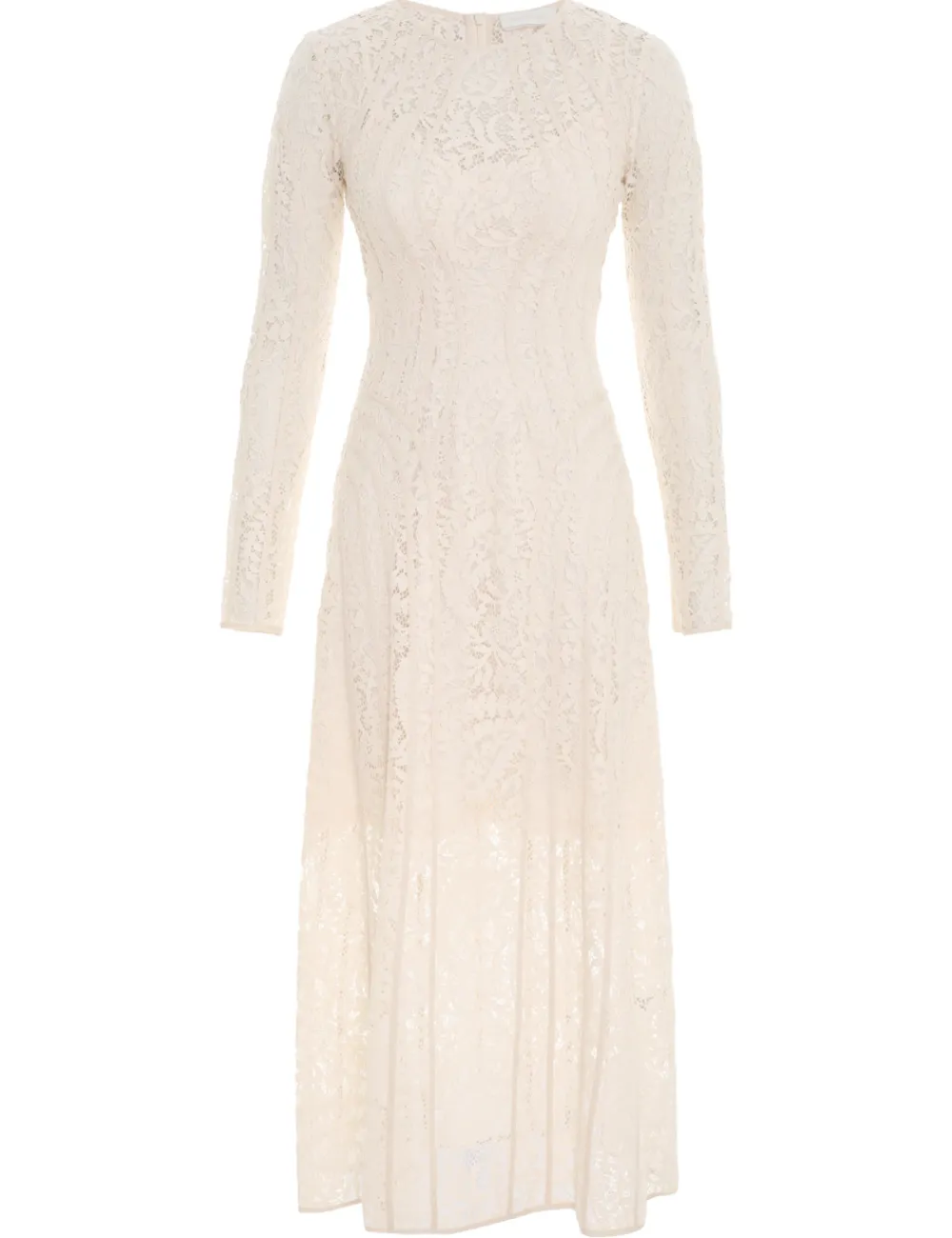 ZIMMERMANN Devi Panelled Lace Midi Dress-Women Clothing