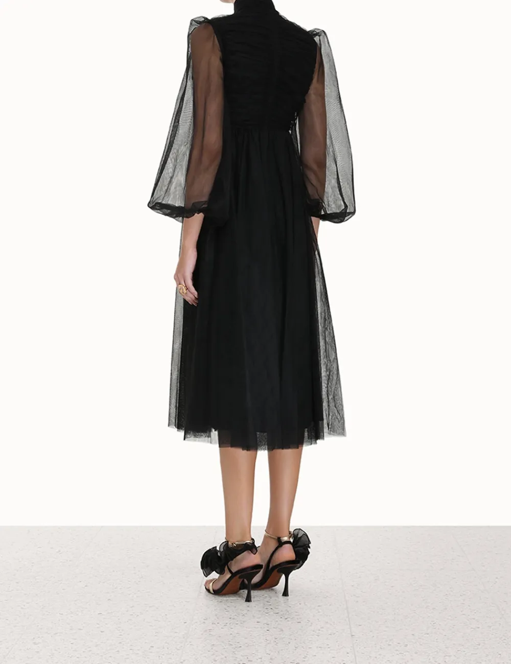 ZIMMERMANN Tulle Midi Dress-Women Luminosity